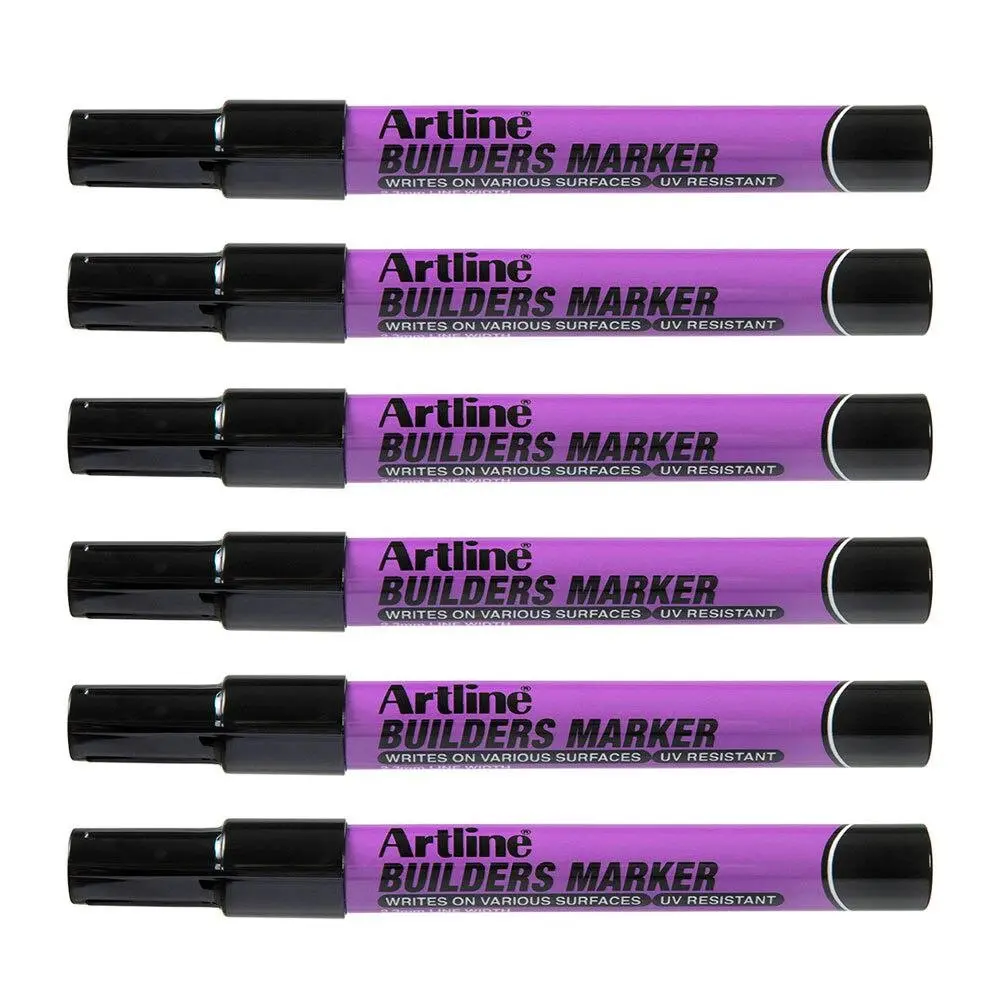 12PK Artline Builders Permanent Marker 2.3mm Bullet Nib - Black