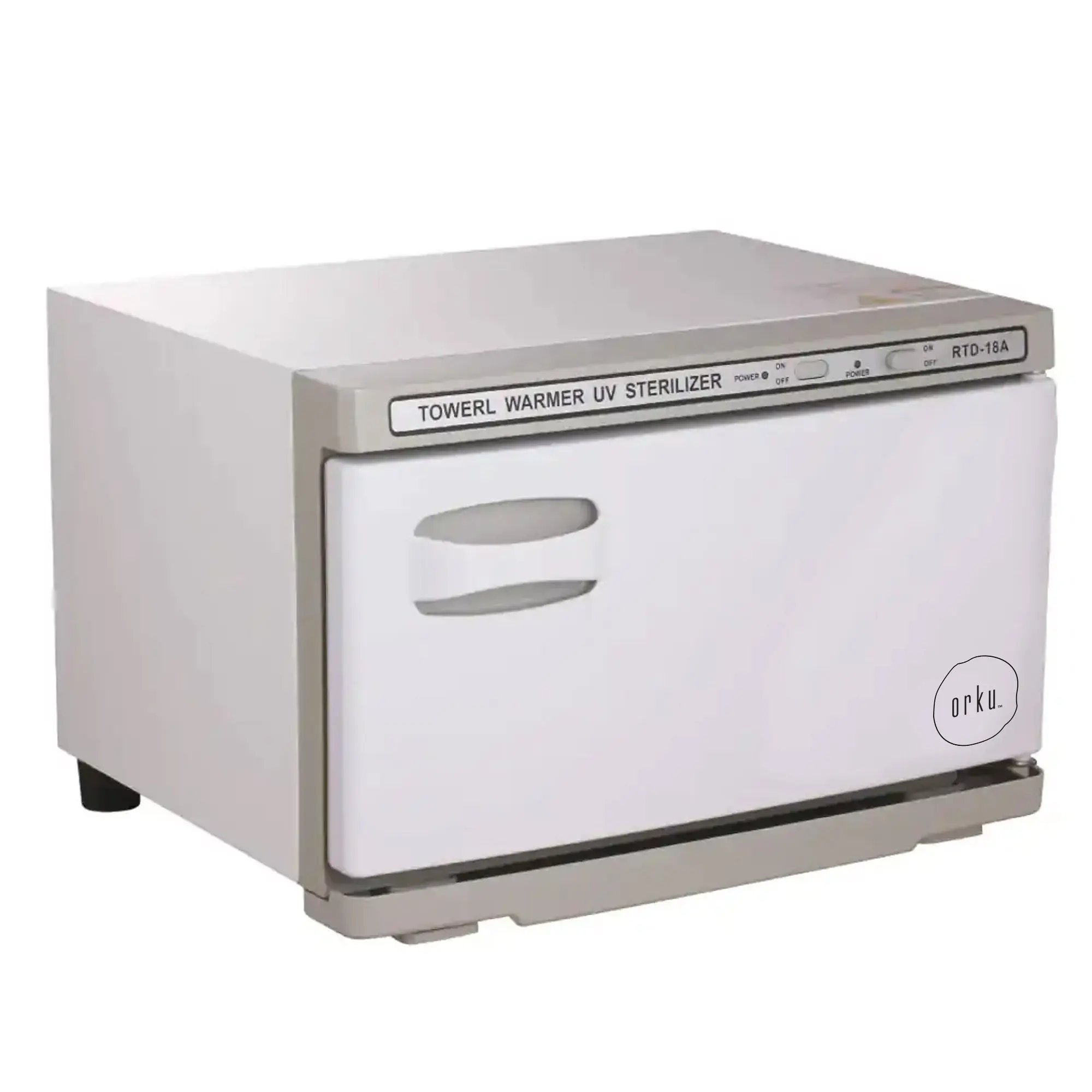Orku 18L White UV Electric Towel Warmer Steriliser Cabinet Salon Heat Sanitiser - Commercial