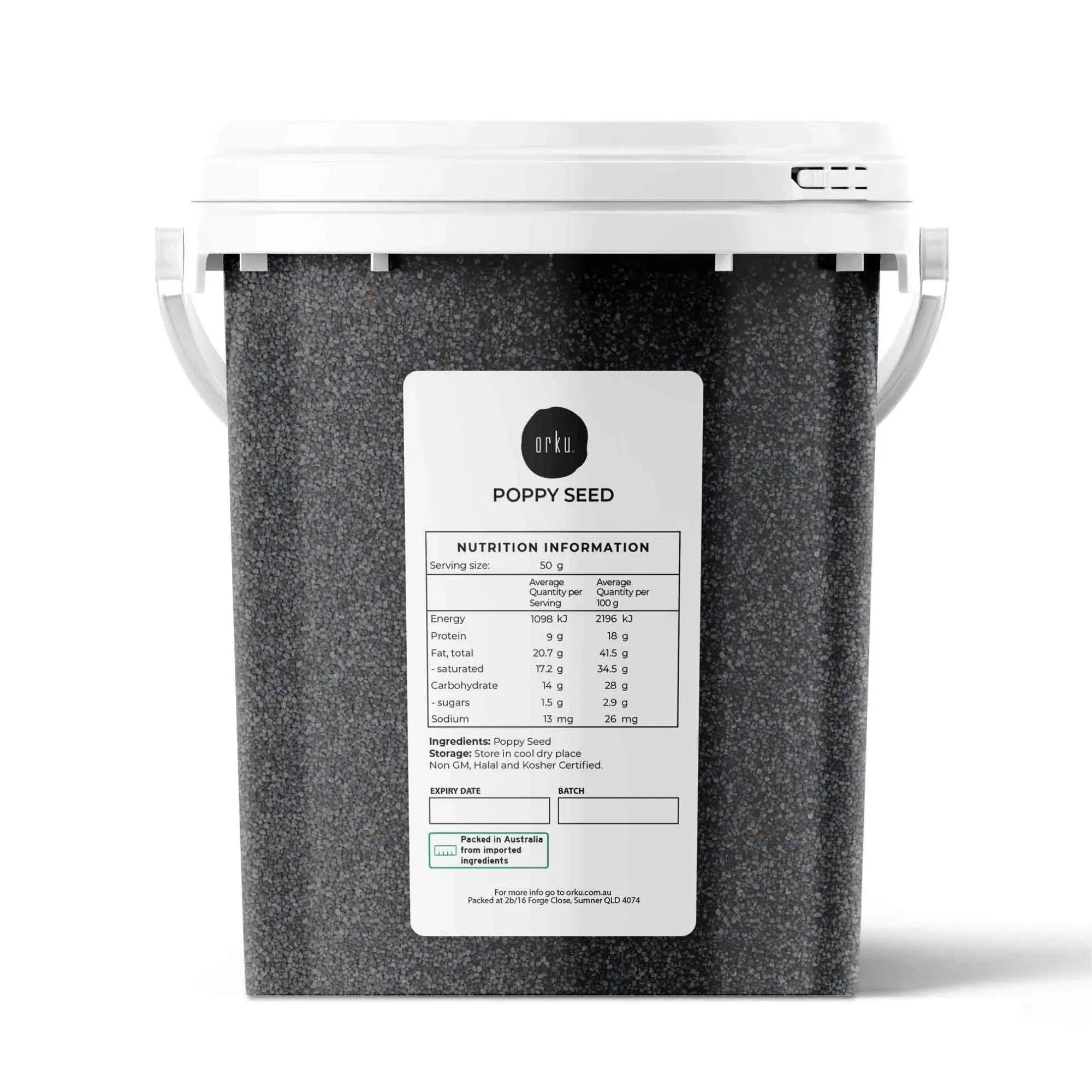 Orku 800g Poppy Seeds Unwashed Bucket Papaver Somniferum For Baking Decorating - Groceries
