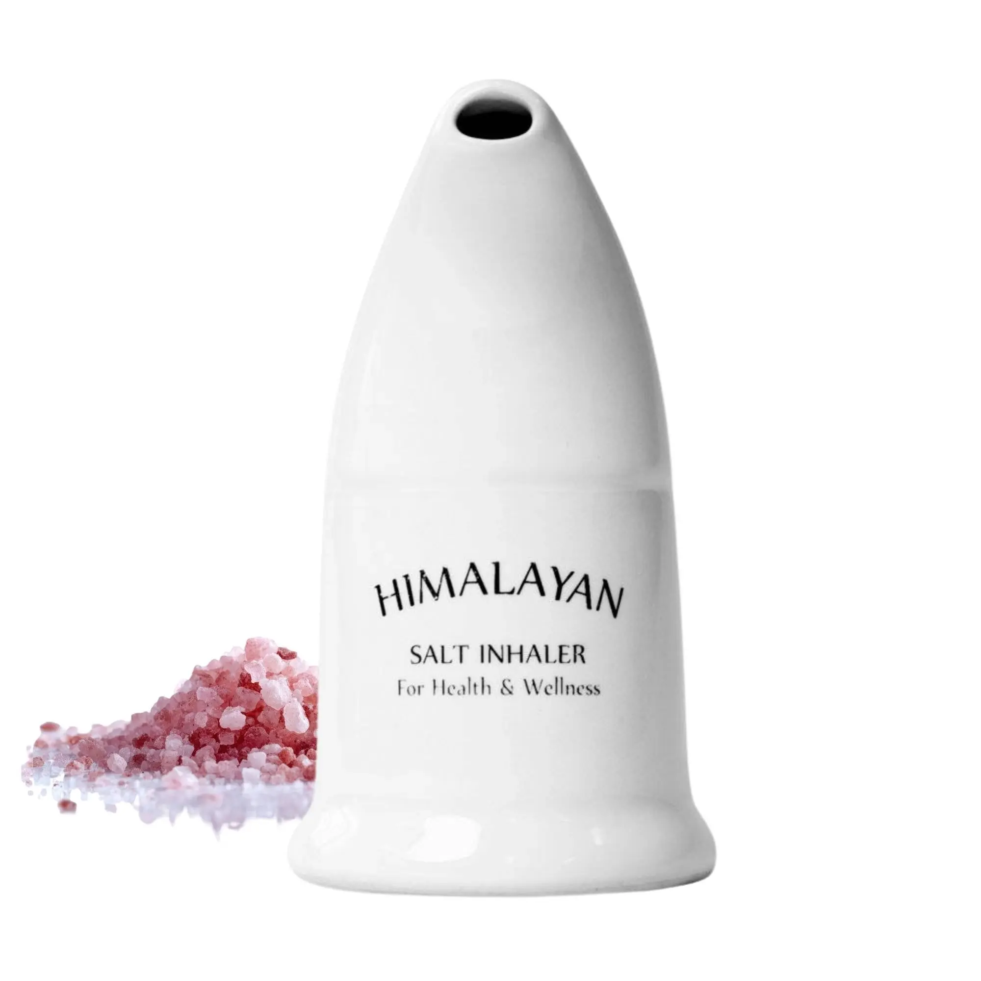 Orku Himalayan Pink Salt Inhaler Pipe Ceramic and 125g Coarse Crystal Rock Salt - Health