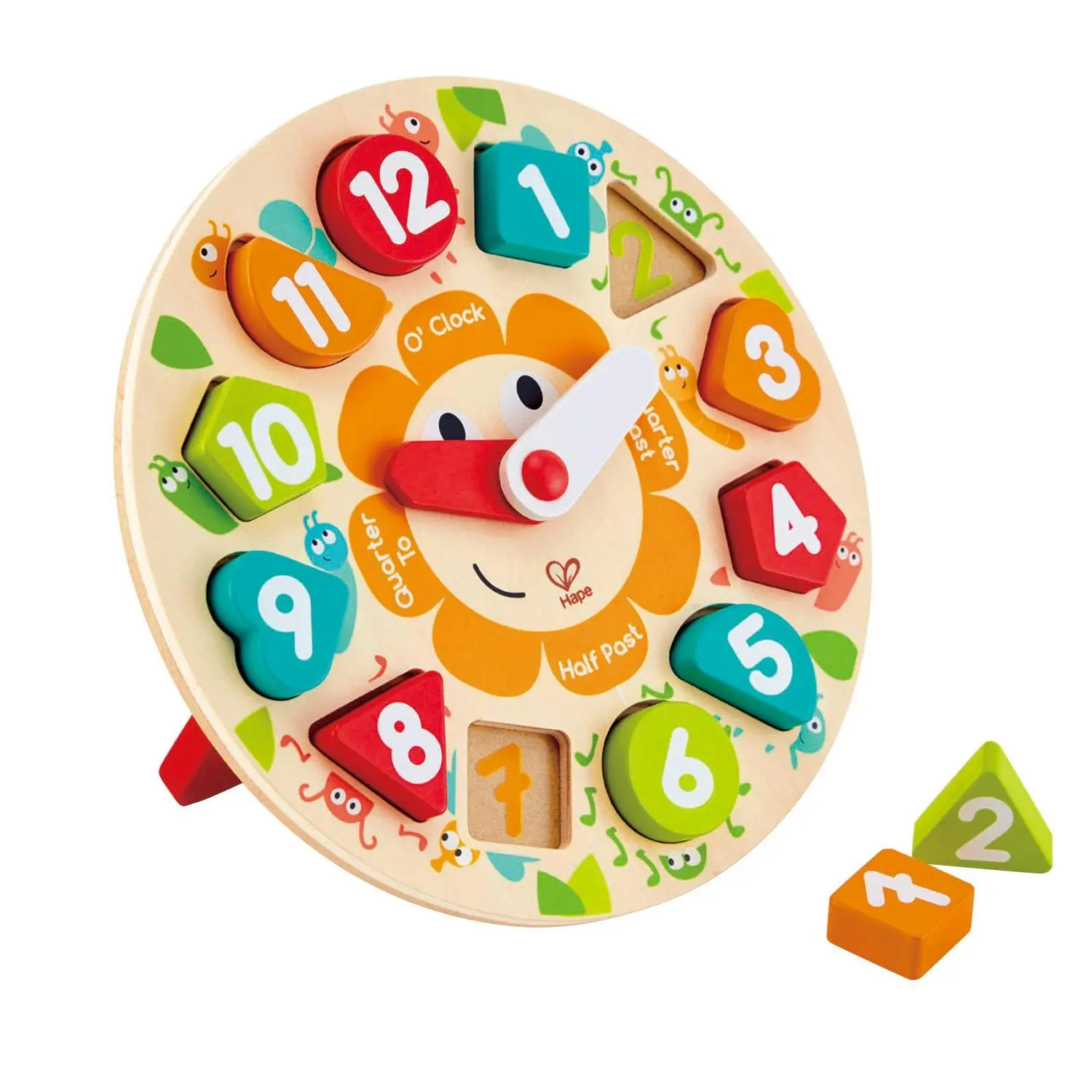 13pc Hape 23cm Chunky Clock Puzzle Educational/Activity Wooden Toy/Play Kids 3y+ - Toys & Games