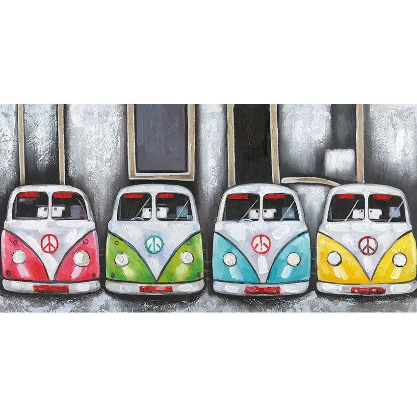 Kombi Vans Canvas Print - Home & Garden