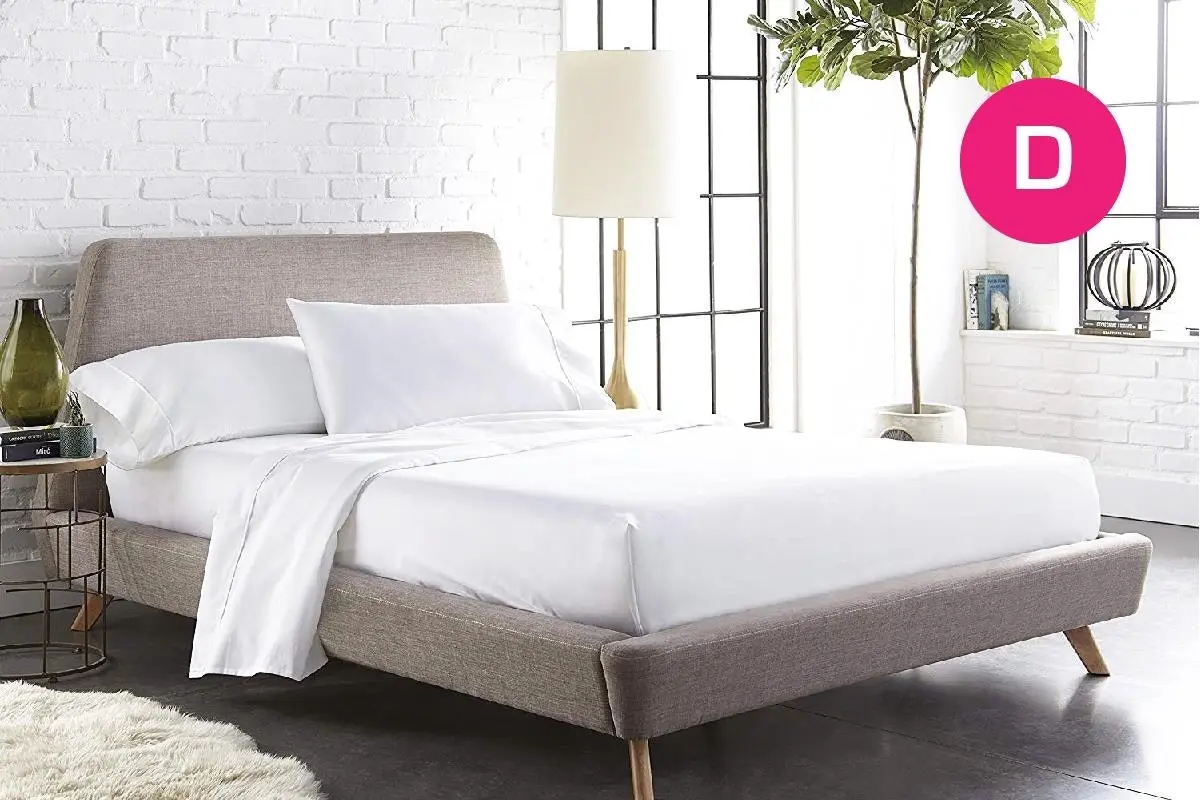 Double Size White Color 1000TC 100% Cotton Fittd Sheet Flat Sheet Pillowcase Set - Home & Garden