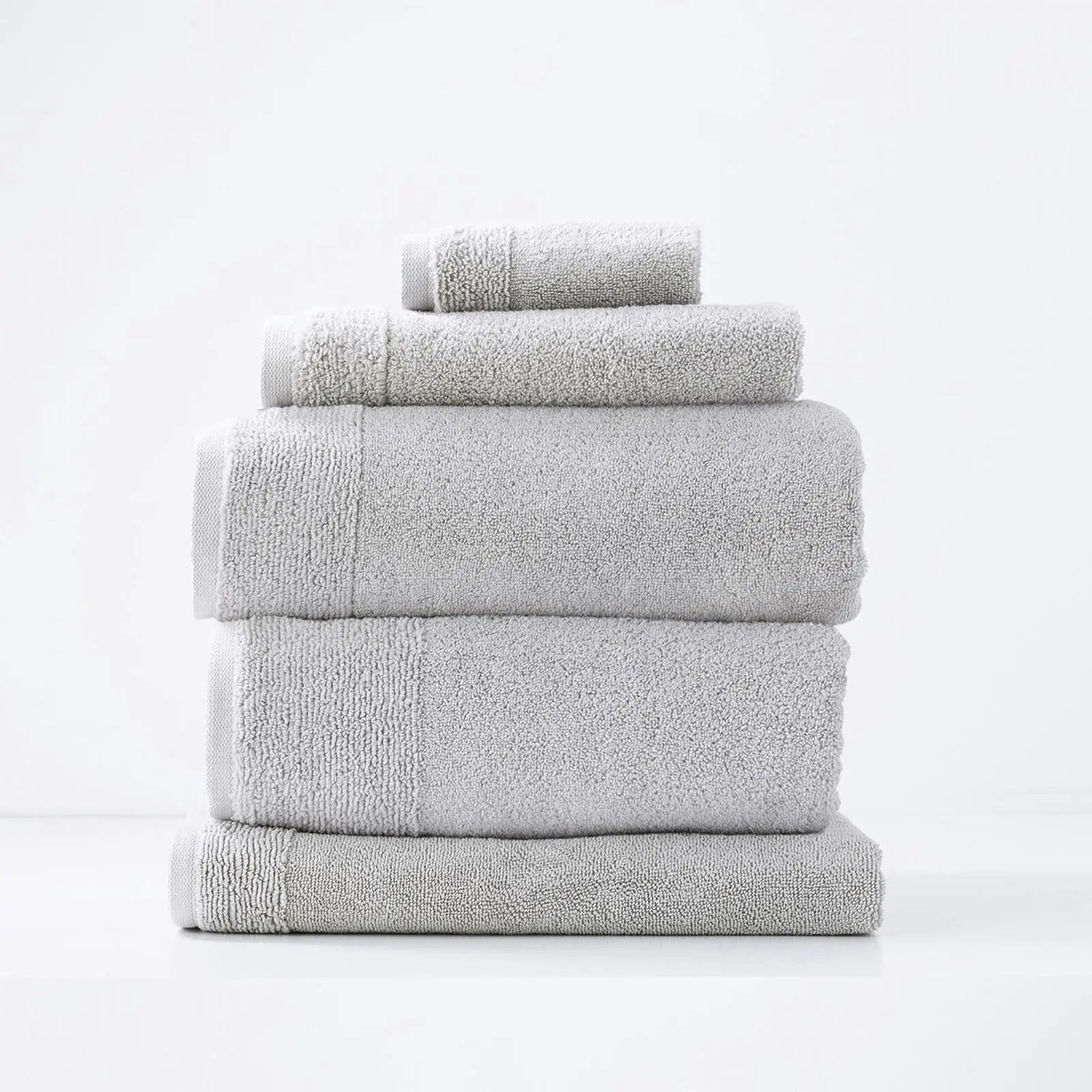 5pc Renee Taylor Aireys Hand/Face Bath/Towel Set Zero Twist Cotton 650GSM Vapour - Home & Garden