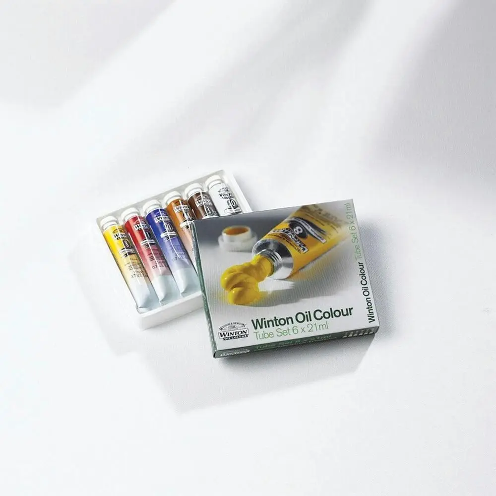 6pc Winsor & Newton 21ml Winton Oil Colour Paint Tube Artist Introductory Set - Hobbies