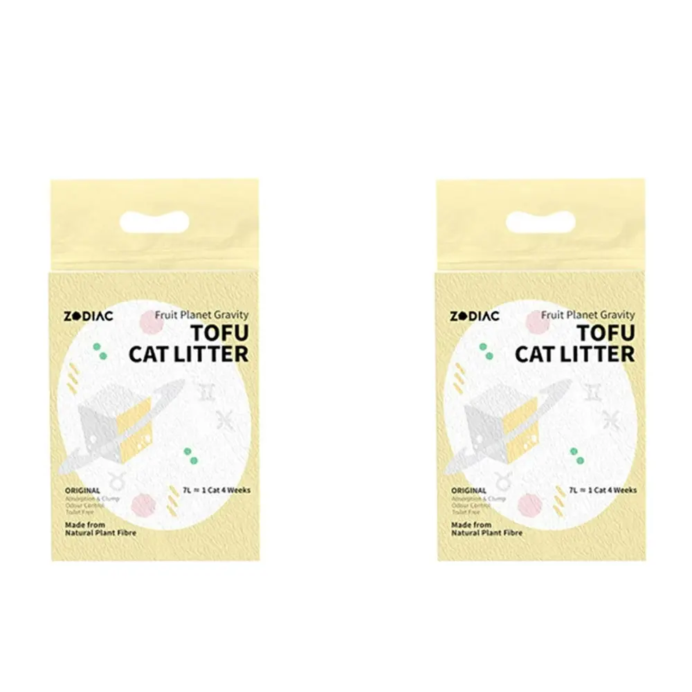 2x Zodiac 7L/2.5kg Fruity Tofu Soy Pulp Pet Cat Litter Absorbent/Clump Original - Pets