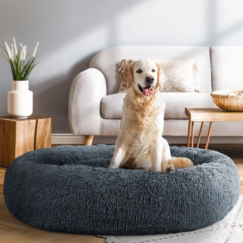 i.Pet Pet Bed Dog Cat 110cm Calming Extra Large Soft Plush Dark Grey - Save up to 70% Off Pet Supplies