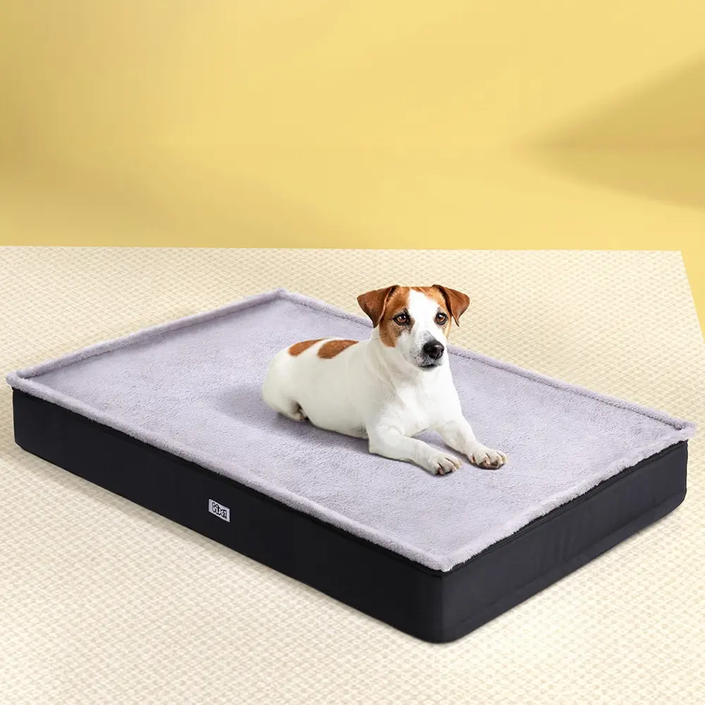 i.Pet Pet Bed Dog Cat Large Calming Soft Sofa Foam Cushion Washable Cover Grey - Pets