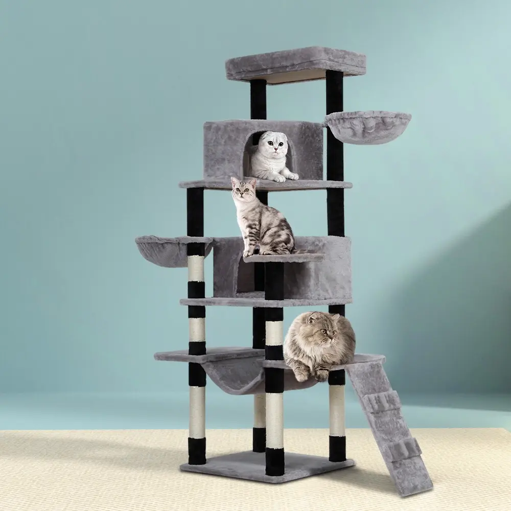 i.Pet Cat Tree 161cm Tower Scratching Post Scratcher Wood Condo House Play Bed - Pets
