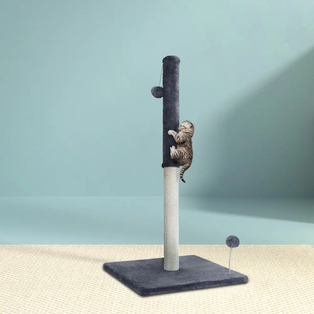i.Pet Cat Tree 105cm Scratching Post Scratcher Tower Condo House Hanging toys Grey - Pets