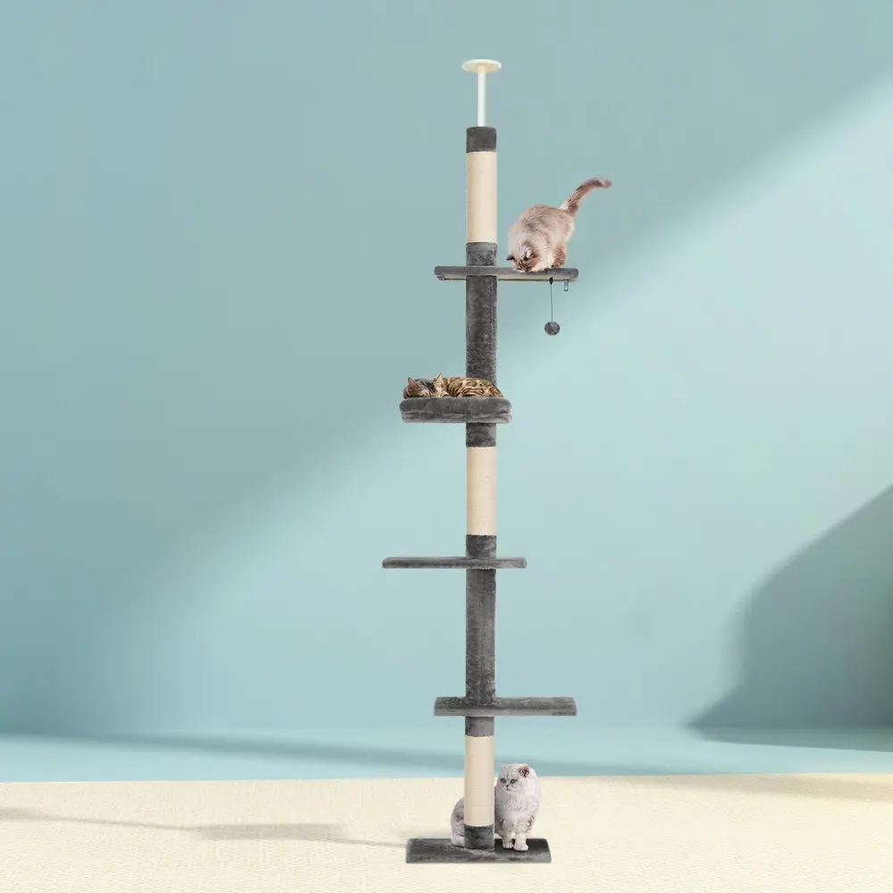i.Pet Cat Tree 290cm Tower Scratching Post Scratcher Floor to Ceiling Cats Bed - Pets