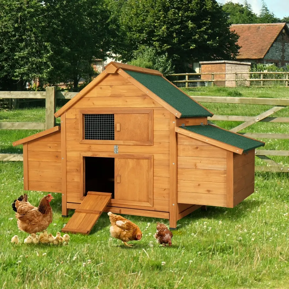 i.Pet Chicken Coop Rabbit Hutch 150cm x 68cm x 96cm Large House Run Cage Wooden Outdoor Pet Enclosure - Best Sellers From $10