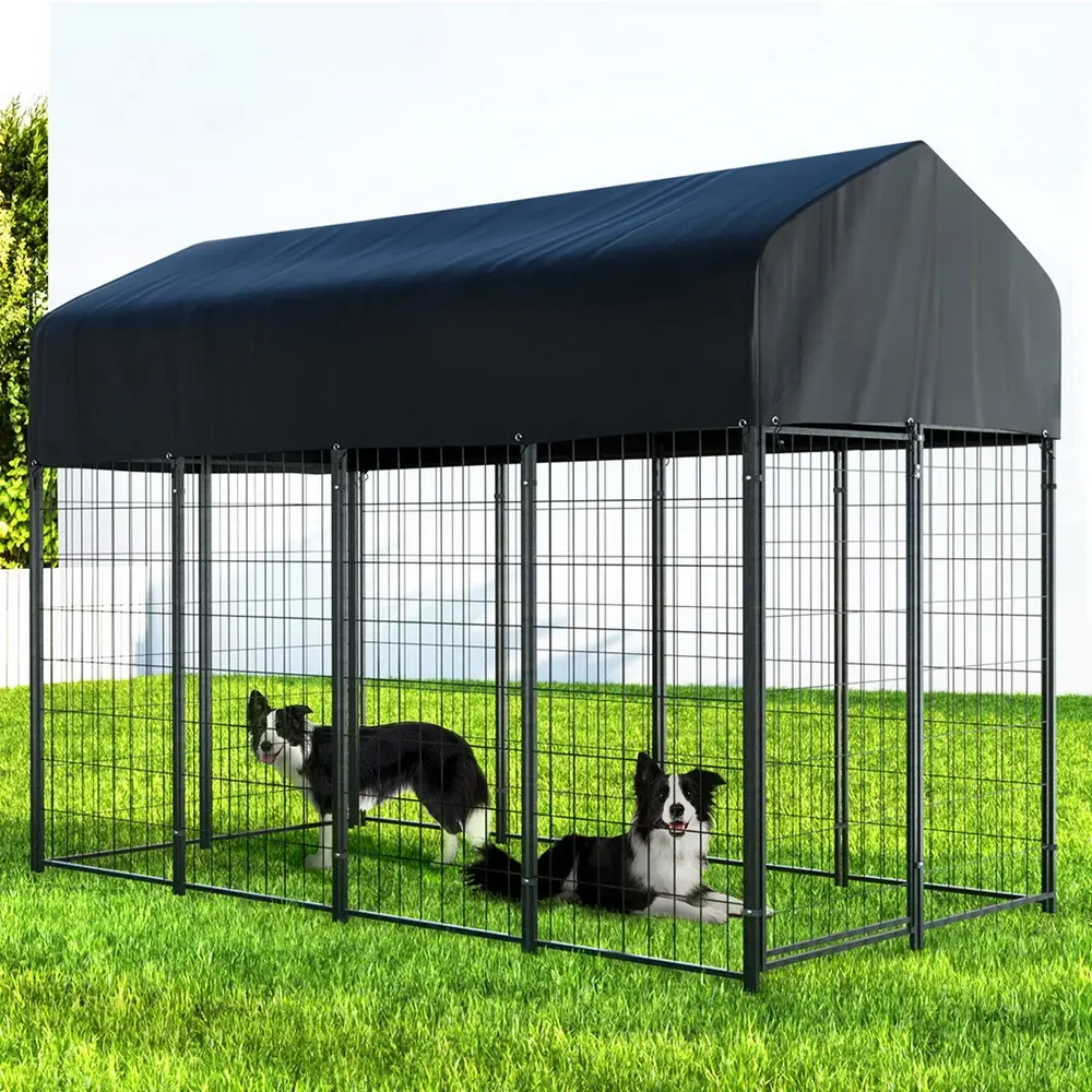 i.Pet Dog Kennel Extra Large House Outdoor Playpen Pet Puppy Metal Backyard - Pets