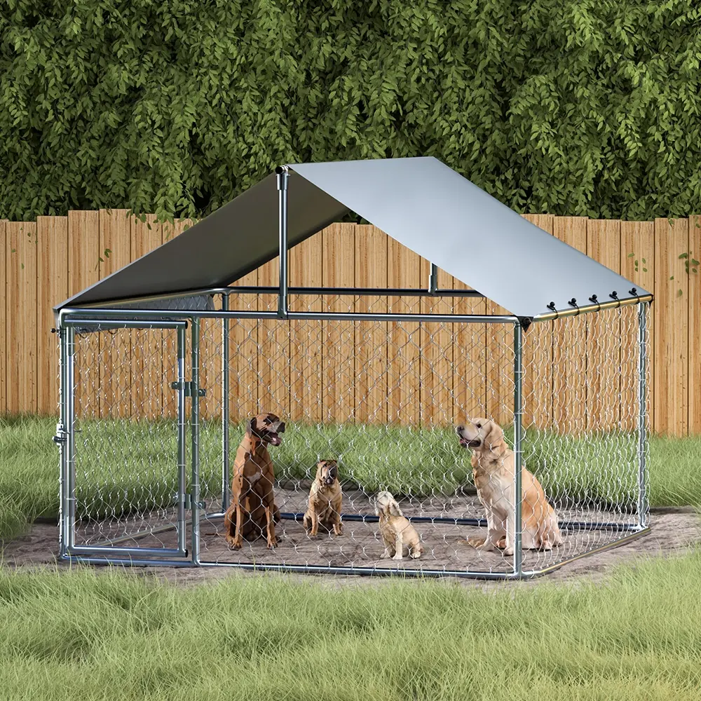 i.Pet Dog Kennel Large House XL Pet Run Cage Puppy Outdoor Enclosure With Roof - Pets