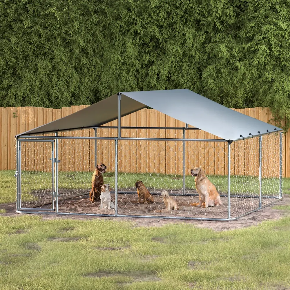 i.Pet Dog Kennel Large House XXL Pet Run Cage Puppy Outdoor Enclosure With Roof - Pets