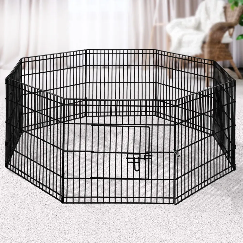 i.Pet 24" 8 Panel Dog Playpen Pet Fence Exercise Cage Enclosure Play Pen - Pets