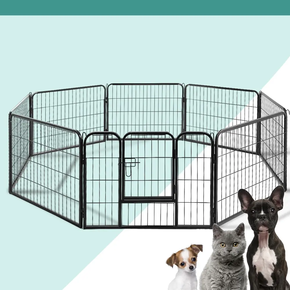 i.Pet 24" 8 Panel Dog Playpen Pet Exercise Cage Enclosure Fence Play Pen - Pets