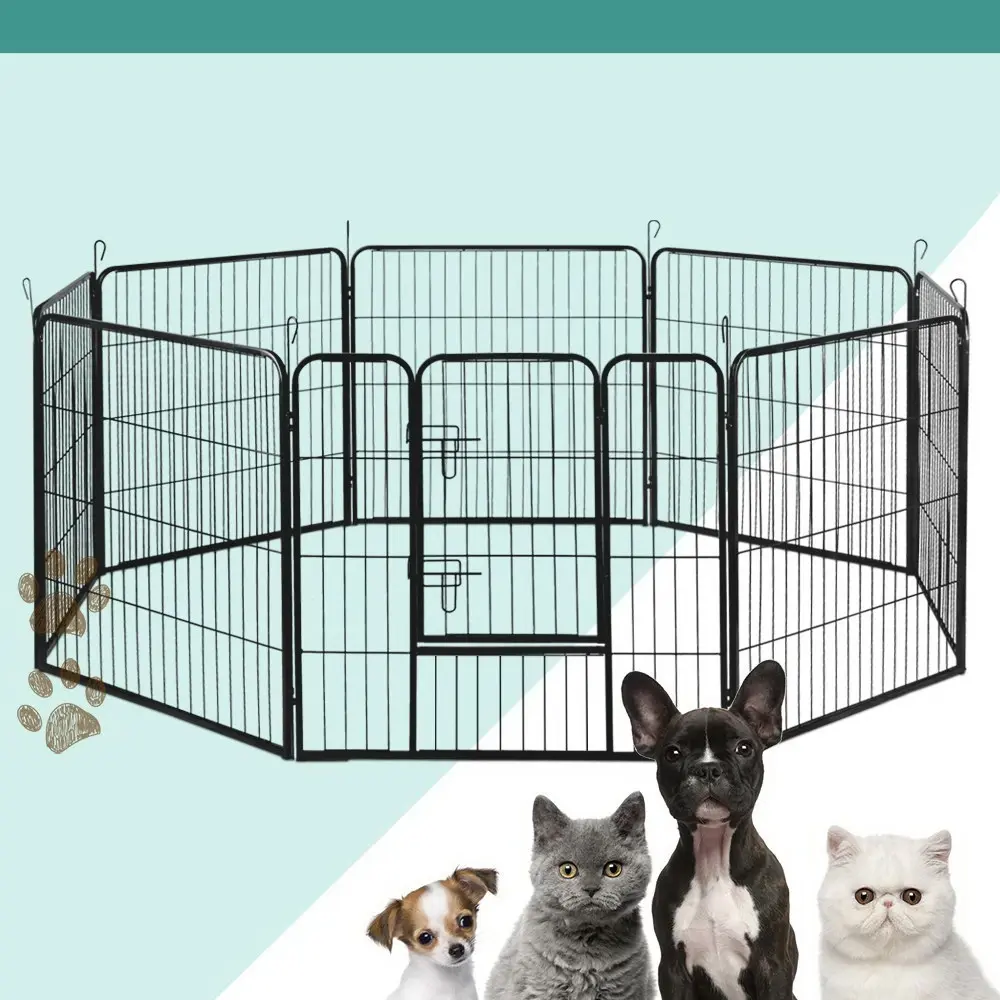 i.Pet 32" 8 Panel Dog Playpen Pet Exercise Cage Enclosure Fence Play Pen - Pets