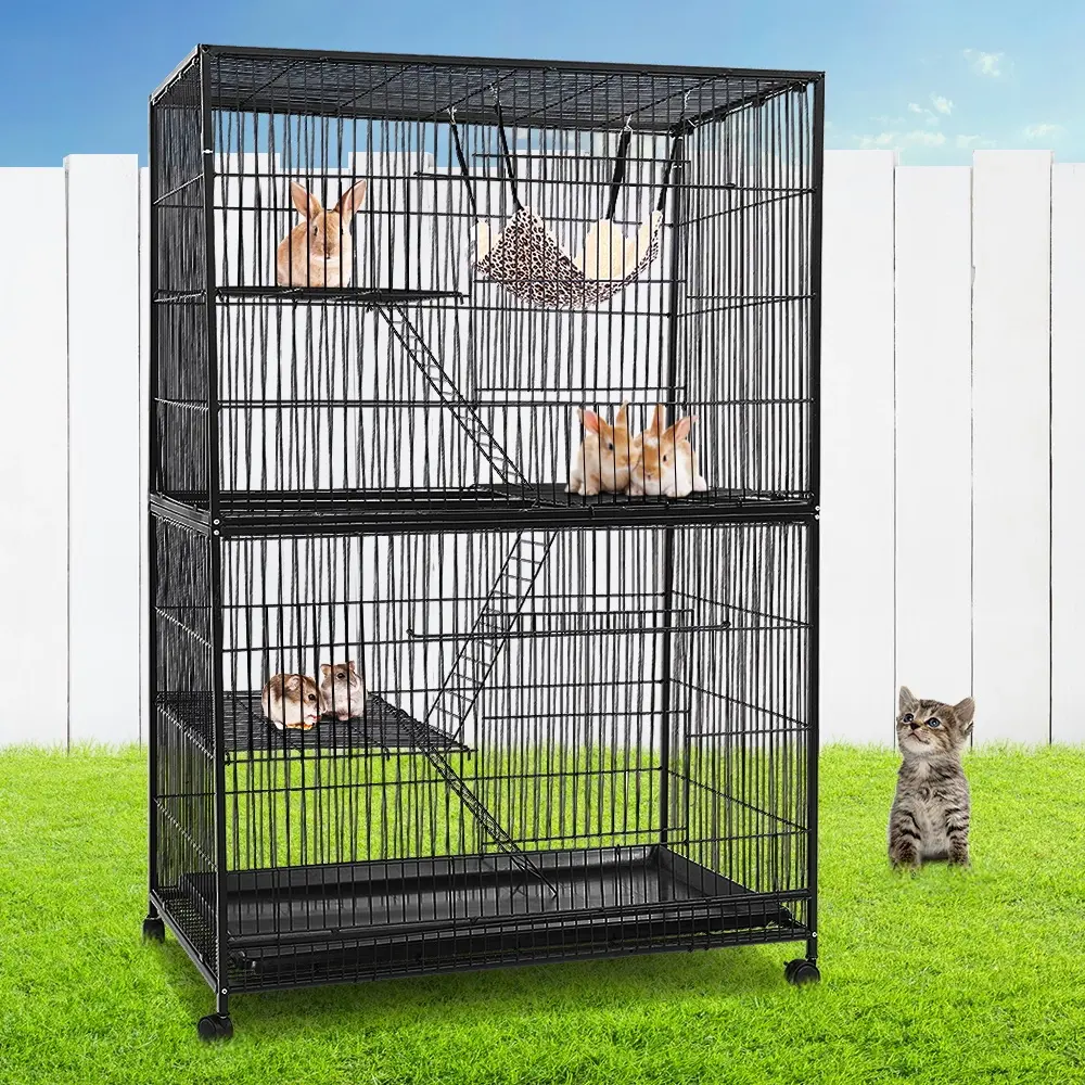 i.Pet Rabbit Cage 142cm Hutch 4 Level Bird Guinea Pig Ferret - Save up to 70% Off Pet Supplies
