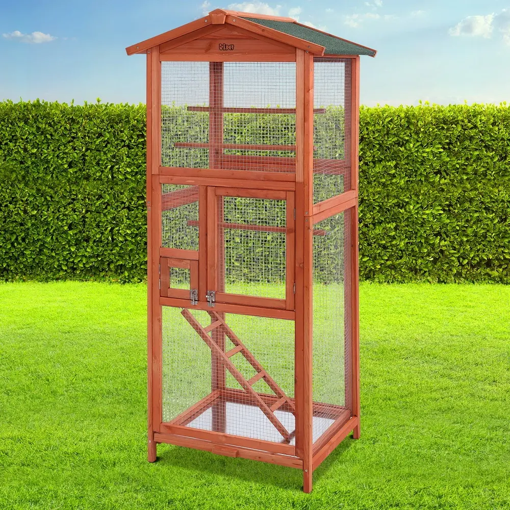 i.Pet Bird Cage 72cm x 60cm x 168cm Pet Cages Large Aviary Parrot Carrier Travel Canary Wooden XL - Save up to 70% Off Pet Supplies