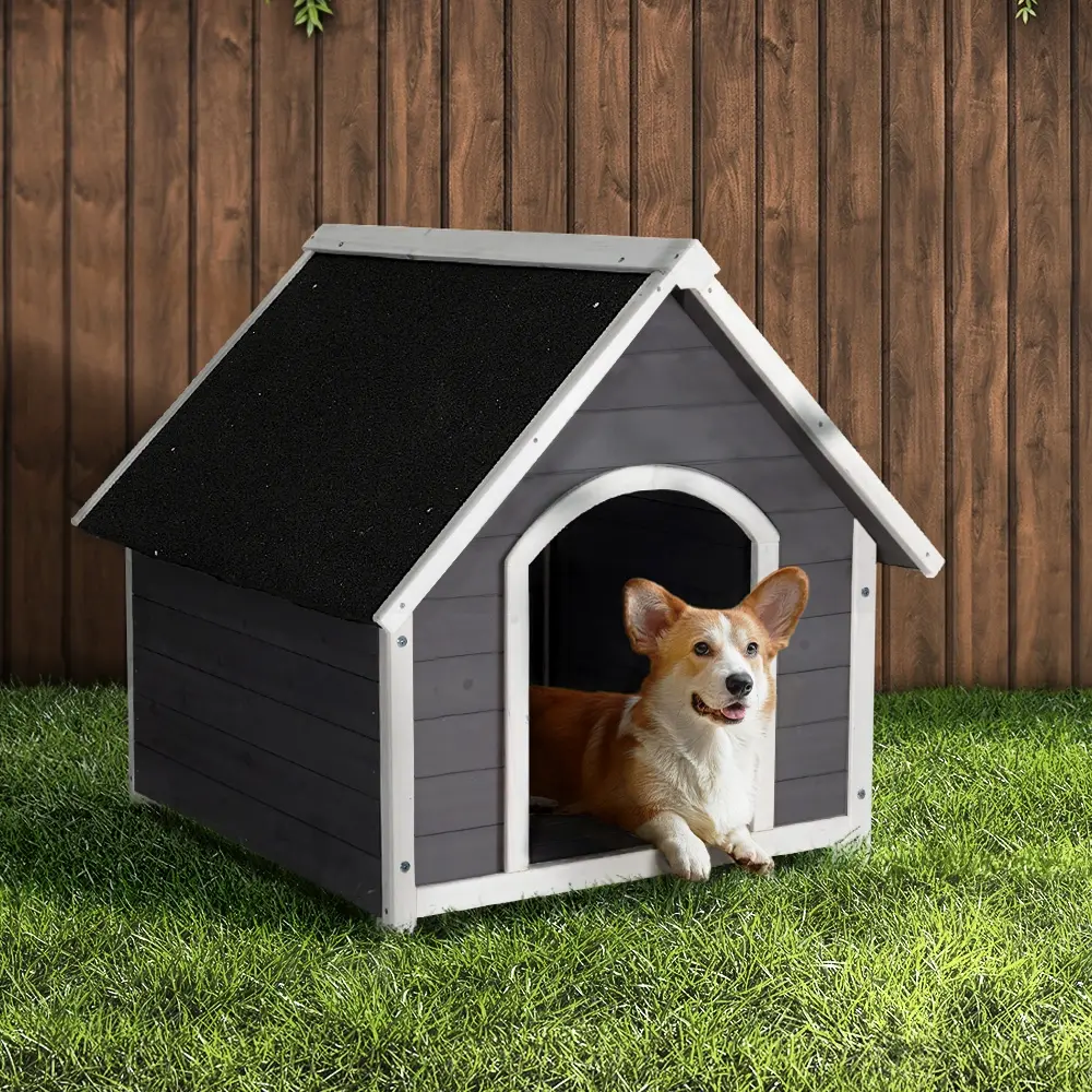 i.Pet Dog Kennel Wooden Large Outdoor House Indoor Puppy Pet Cabin Weatherproof - Pets