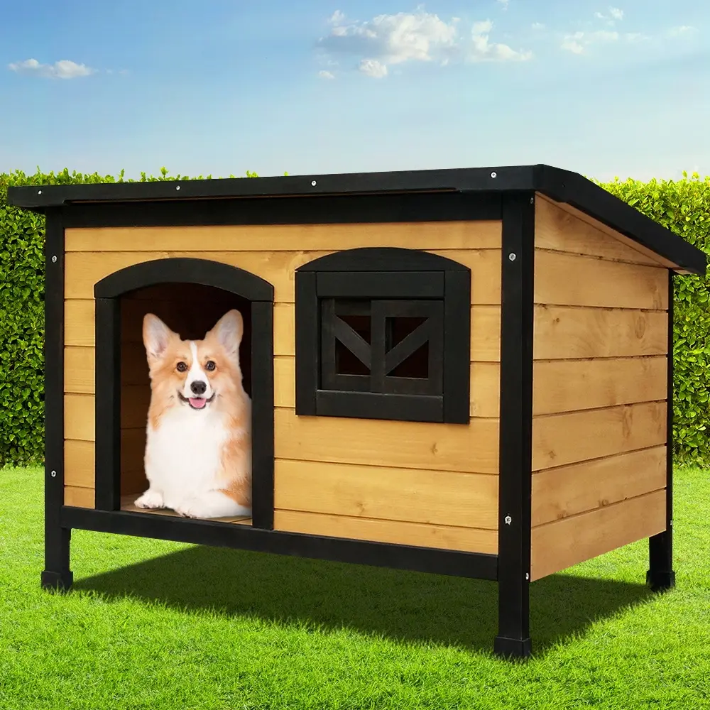 i.Pet Dog Kennel Extra Large Wooden Outdoor Indoor Puppy Pet House Cabin Crate Weatherproof - Pets