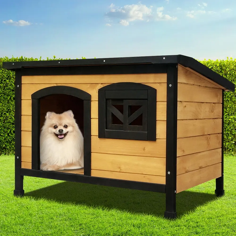 i.Pet Dog Kennel Large Wooden Outdoor Indoor House Pet Puppy Crate Cabin Waterproof - Pets