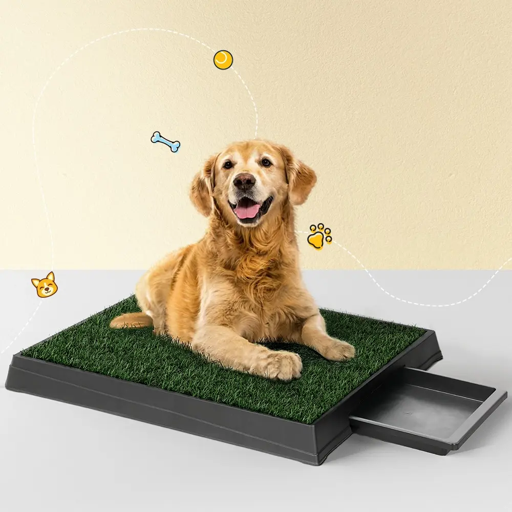i.Pet Pet Training Pad Dog Potty Toilet Large Portable With Tray Grass 2 Mats - Pets