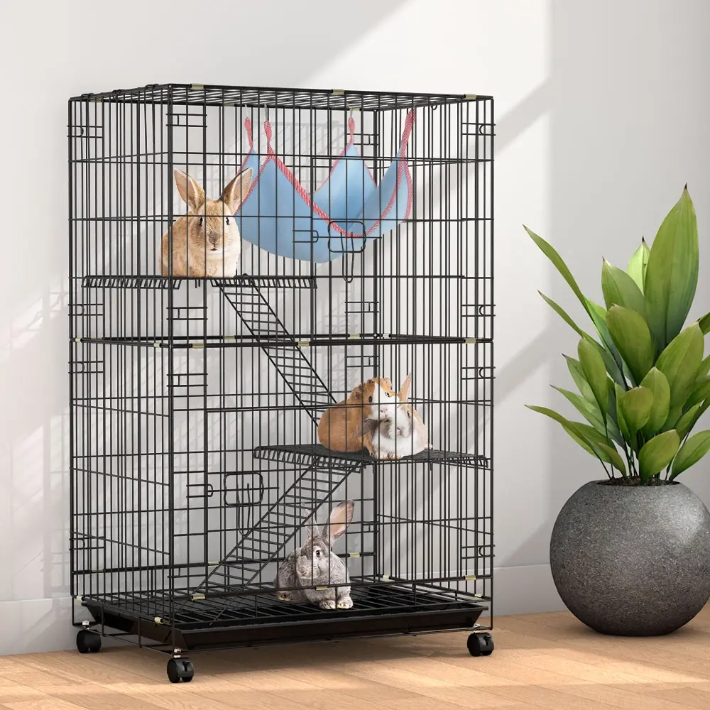 i.Pet Rabbit Cage 100cm Hutch 3 Level Indoor Guinea Pig Ferret - Pets