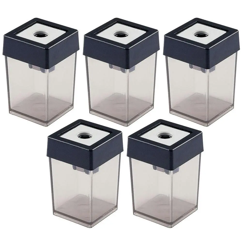 5x Dahle Plastic Single Hole Pencil Sharpener School/Office Stationery Clear/BLK - Back to School Specials