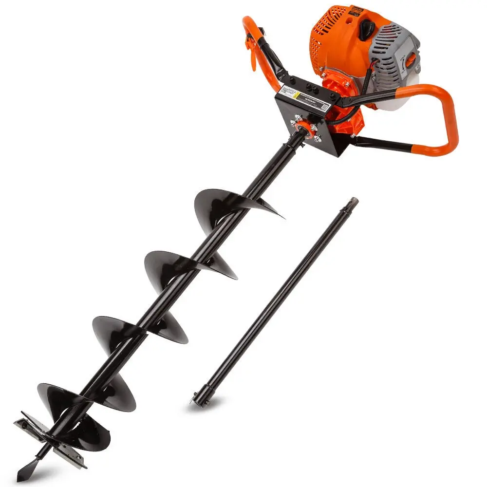 Baumr-AG 62CC Post Hole Digger Petrol Posthole Earth Auger Fence Borer Drill Bits
