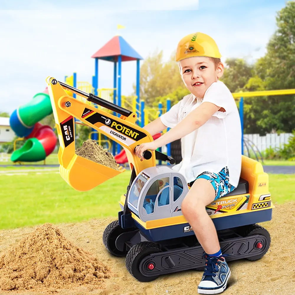 Keezi Ride On Car Toys Kids Excavator Digger Sandpit Bulldozer Car Pretend Play - Toys & Games
