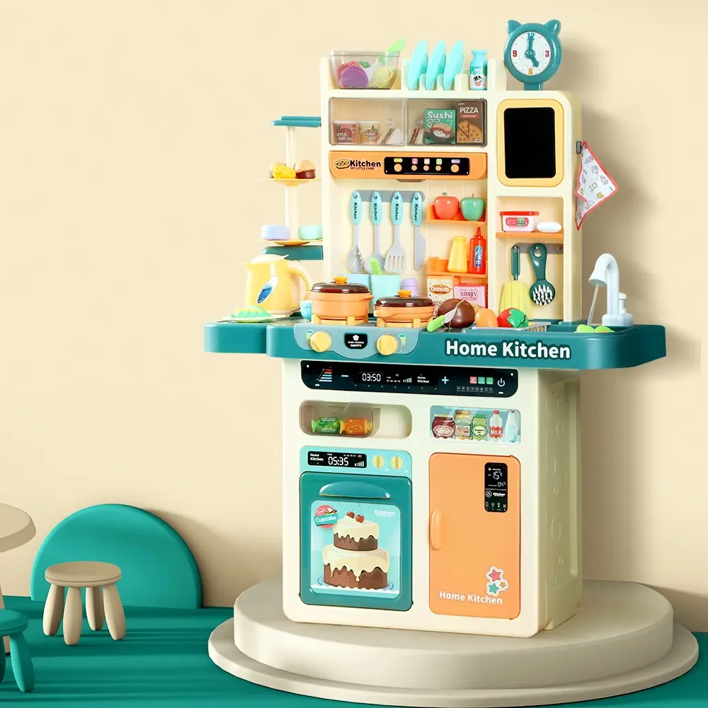 Keezi Kids Kitchen Pretend Play Set Cooking Sound Steam Light Function EN-CFL