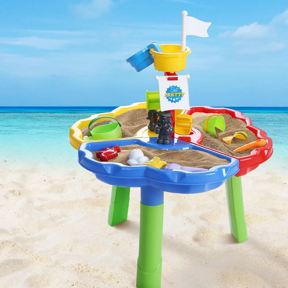 Keezi Kids Sandpit Pretend Play Set Outdoor Sand Water Table Beach Toy - Toys & Games