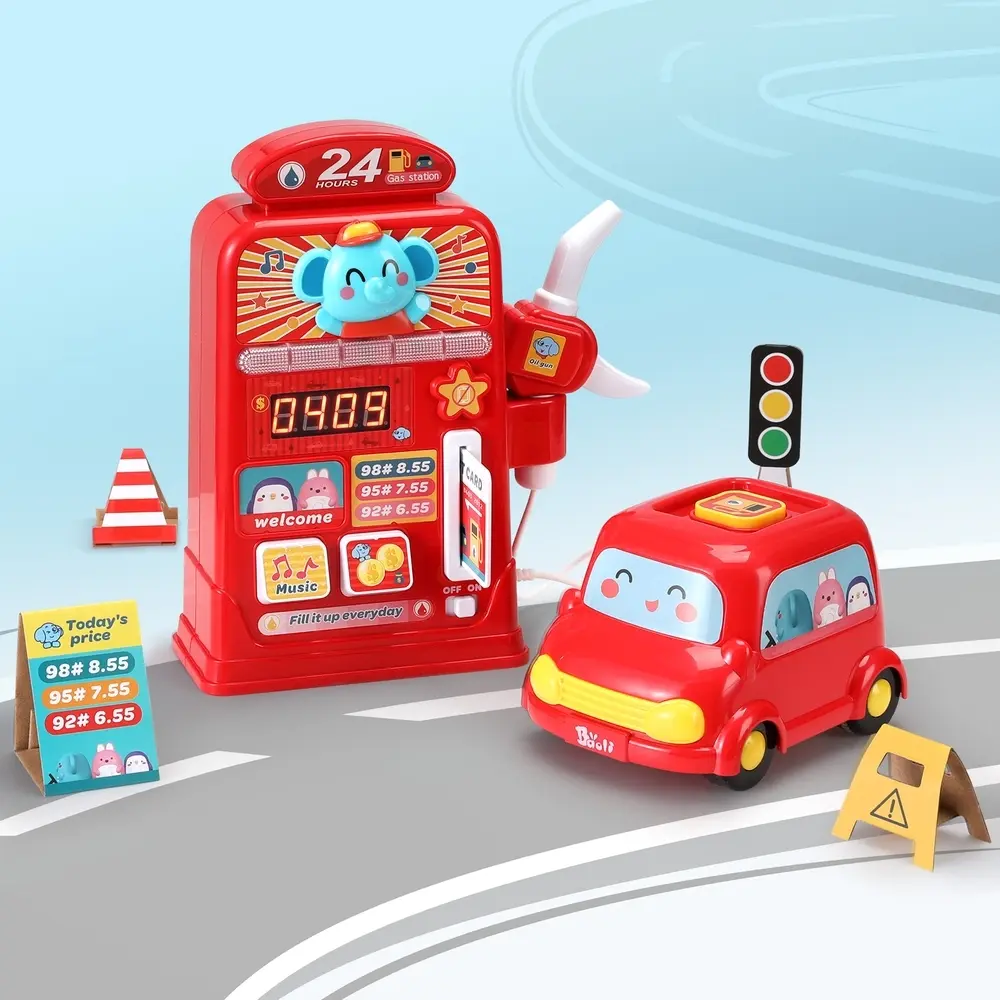 Keezi Kids Gas Petrol Station Pumper Pretend Play Toys Car Music Card - Toys & Games