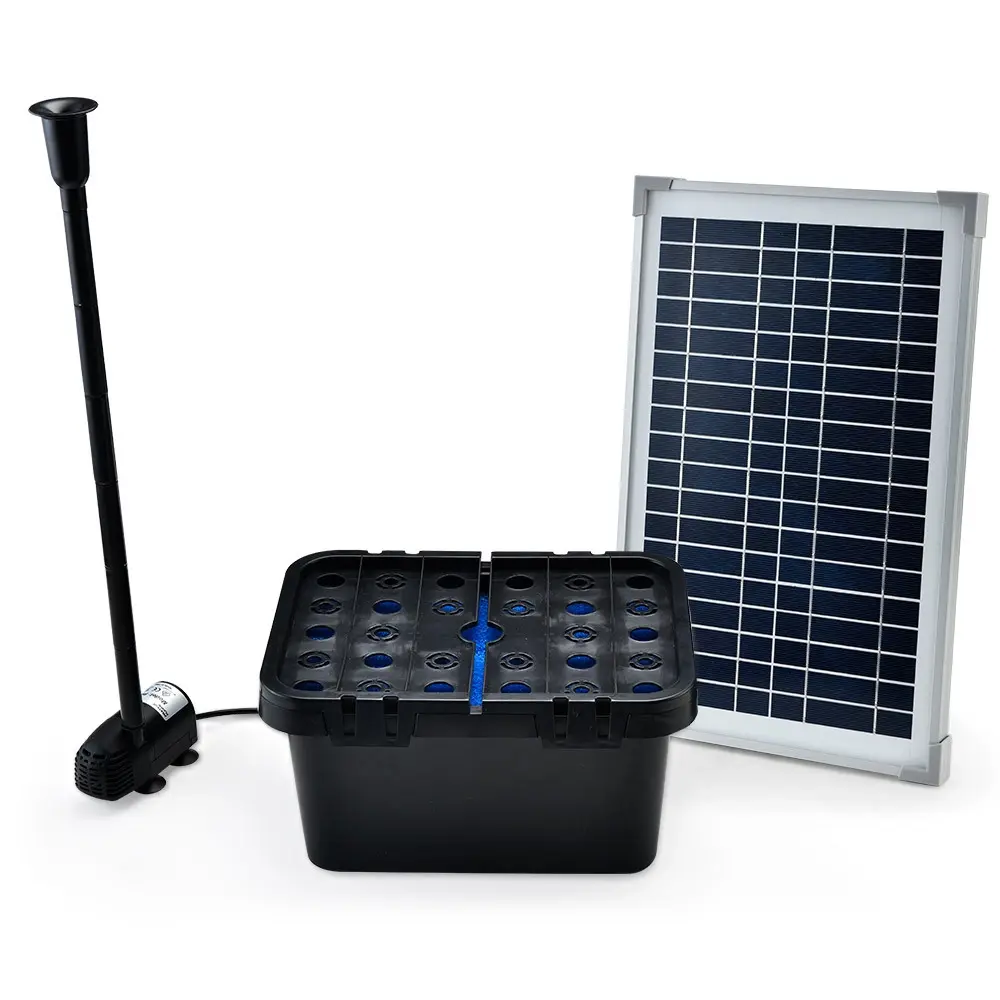 PROTEGE 20W Solar Fountain Pump Garden Water Pool Pond Kit with Eco Filter Box - Home & Garden