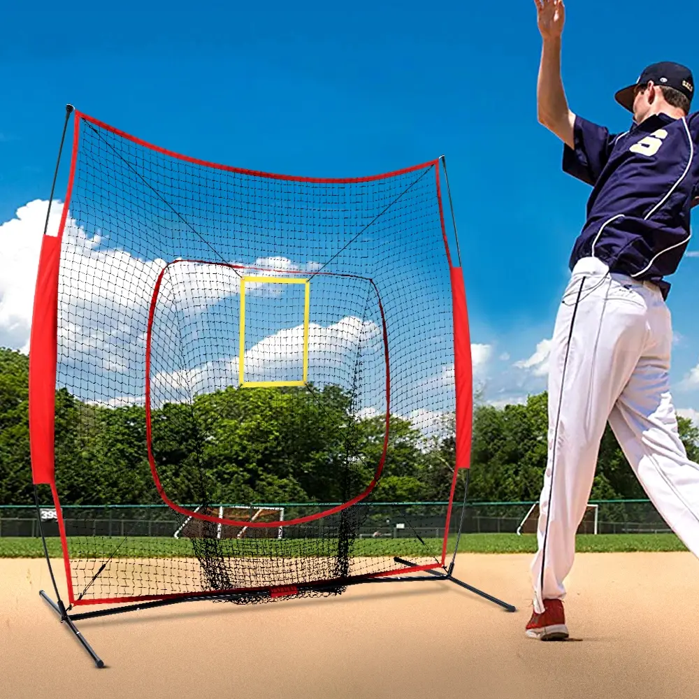 Everfit 7ft Baseball Net Pitching Kit with Stand Softball Training Aid Sports - Sports & Outdoor