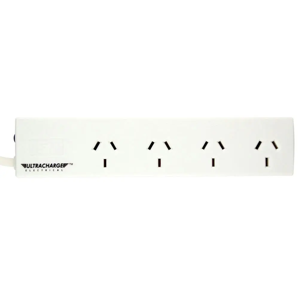 UltraCharge Power Board 4 Way Socket Slot 250V 10Amp Wall Mount Powerboard White - Electronics