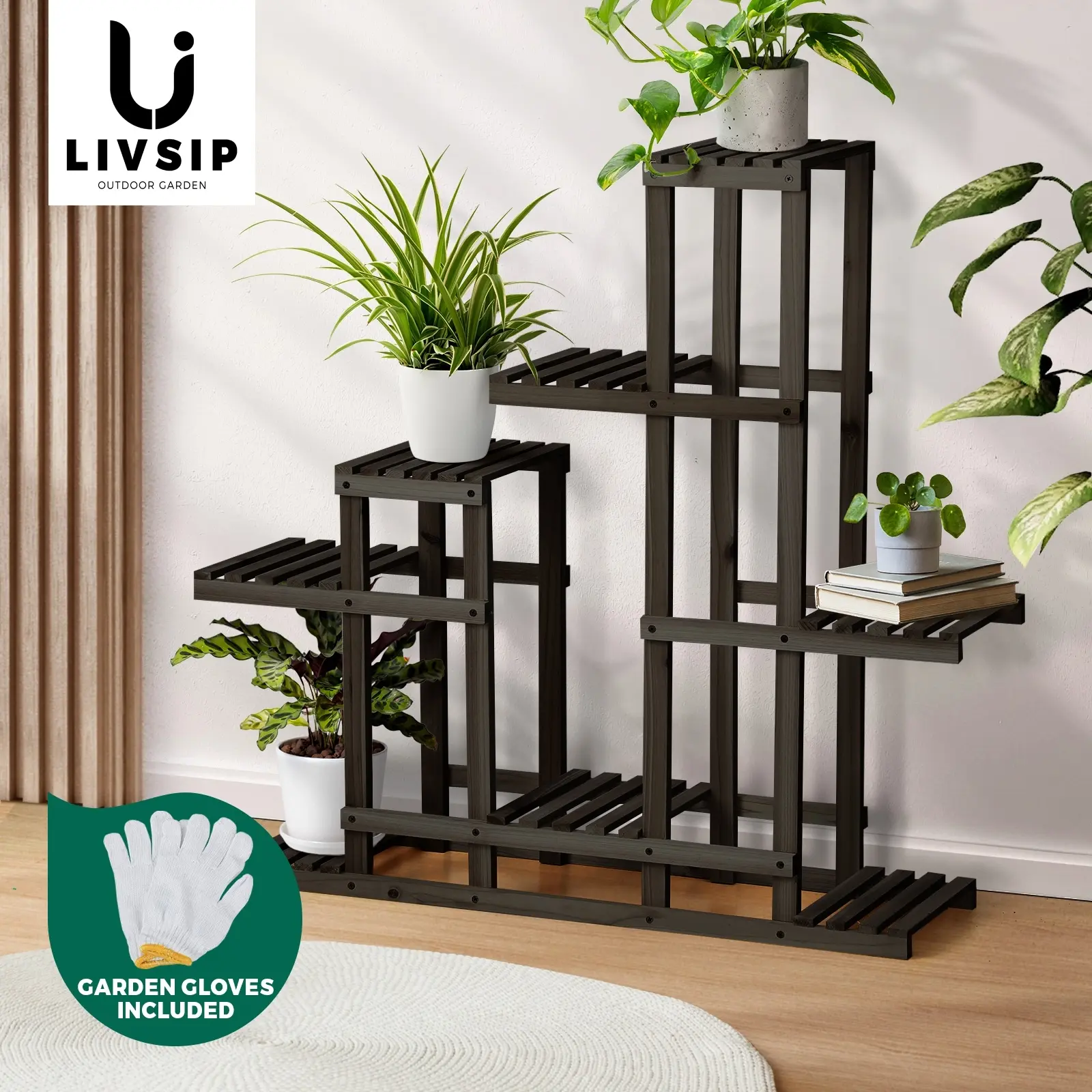 Livsip 6 Tiers Plant Stand Flower Pots Shelf Indoor Outdoor Garden Rack - Home & Garden