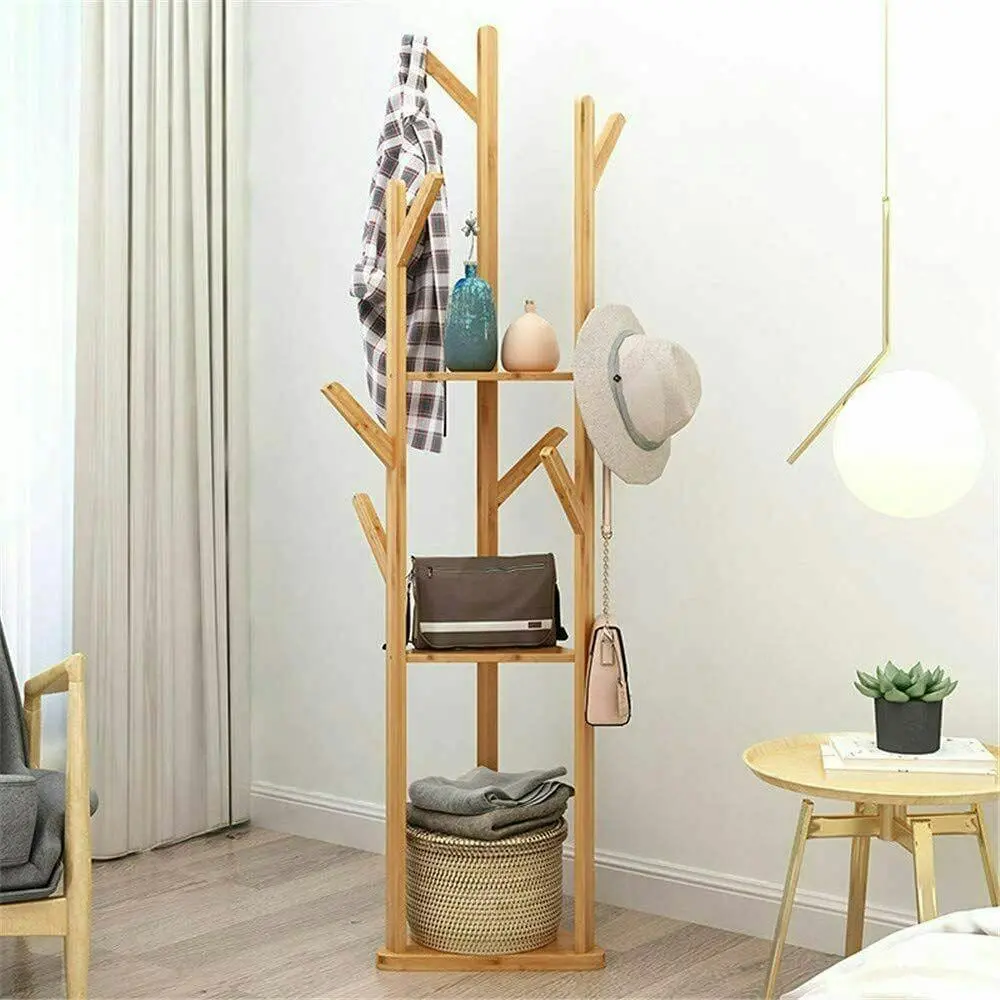 Coat Rack with Shelves for Clothes and Bags - Home & Garden