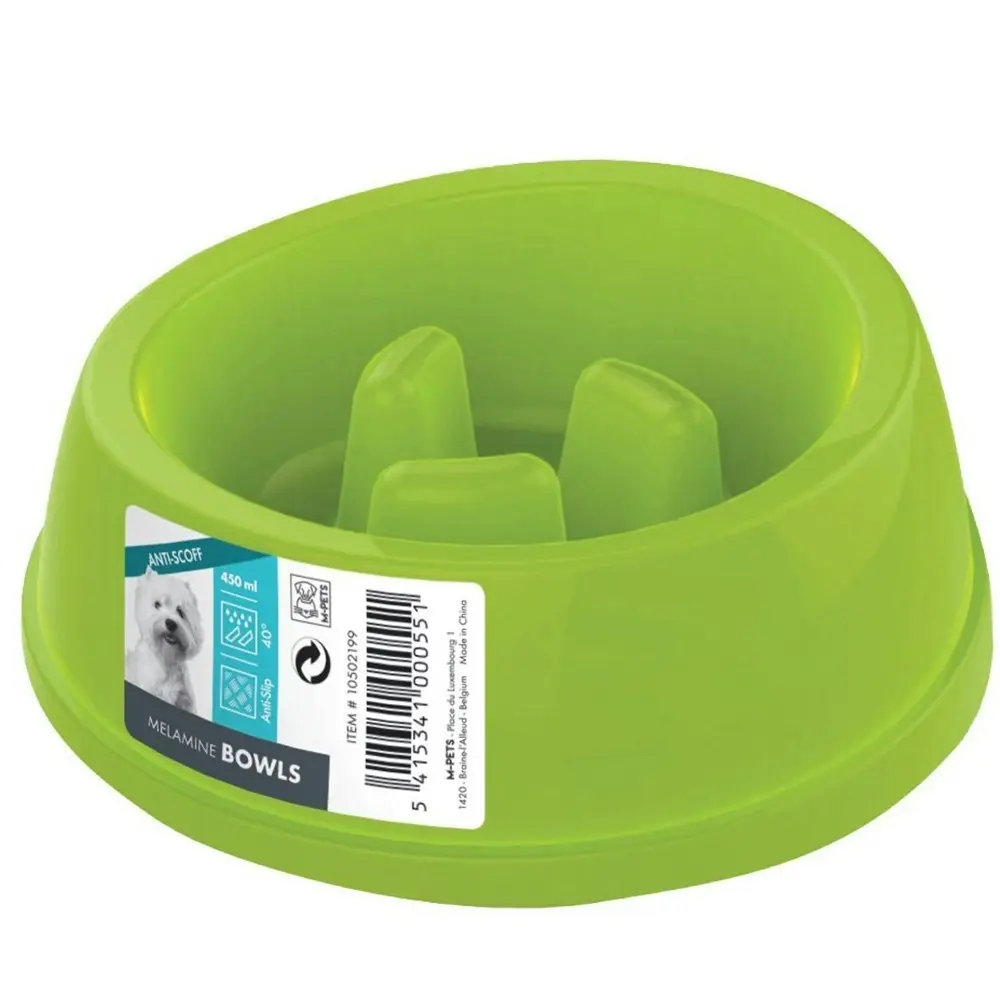 M-Pets 450ml Melamine Bowl High Back Slow Down Cat/Kitten Pet Feeder Food Dish