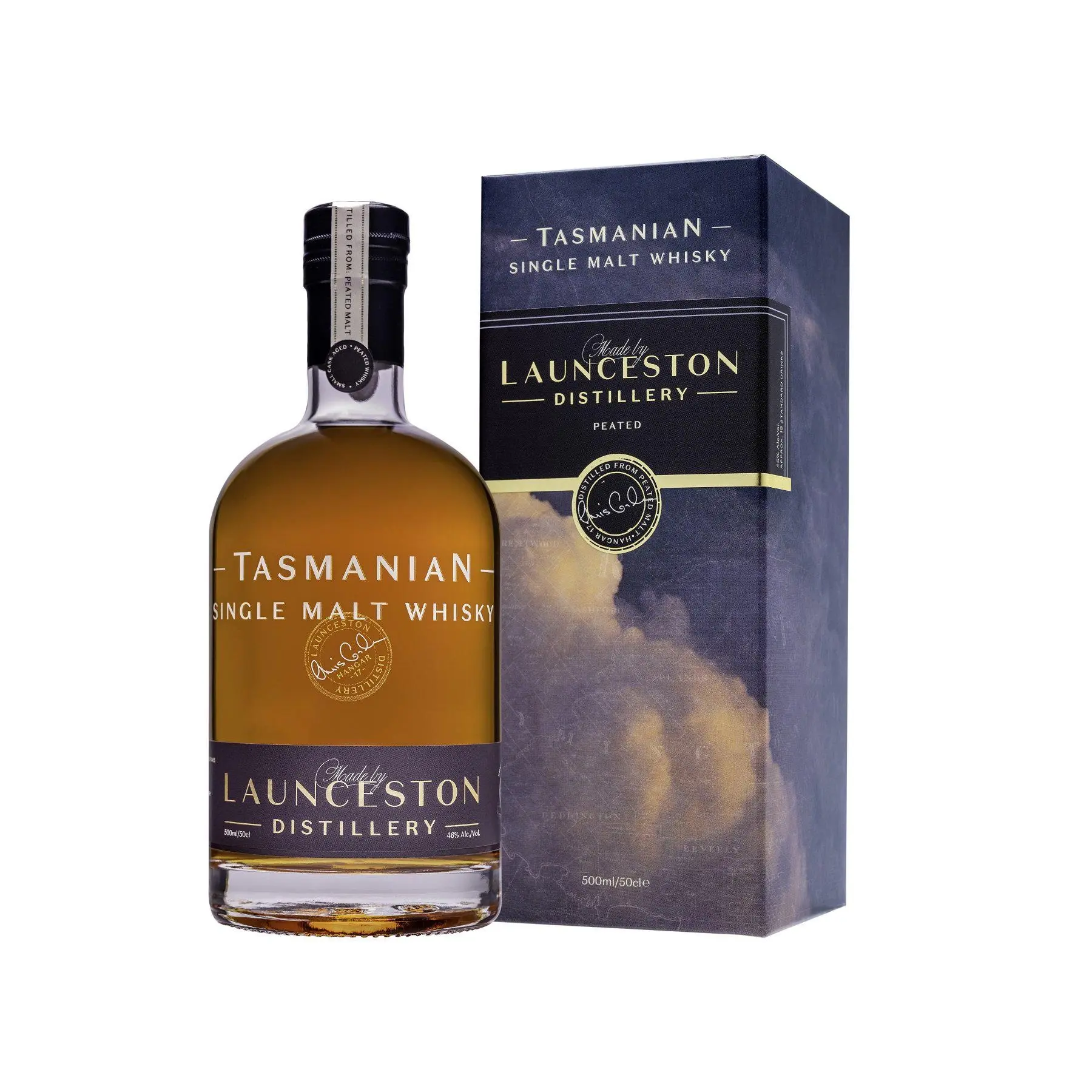 Launceston Distillery Peated Single Malt Whisky 500ml - Alcohol