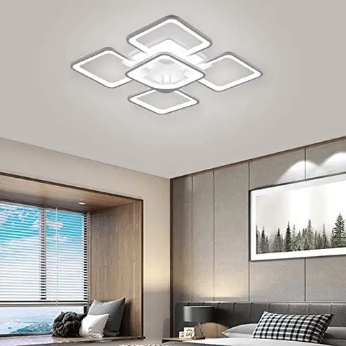 LED Modern Ceiling Light, Square Shape, 72W, Cool (White) - Home & Garden
