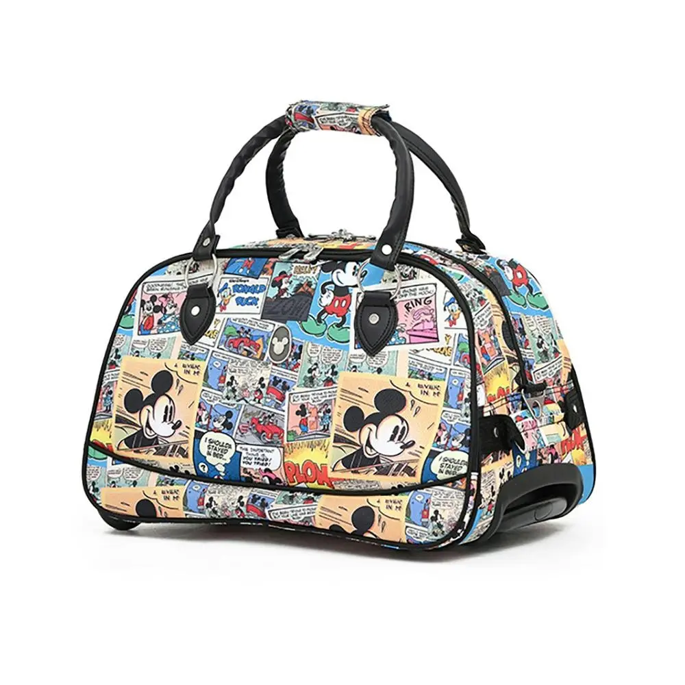 Disney 2 Wheel Rolling Bag Travel Hand Carry Luggage 48x26x28cm Comic Collage - Fashion