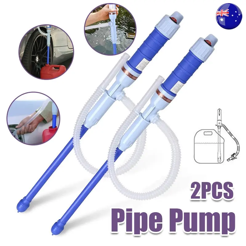 2X Oil Water Battery Liquid Transfer Hand Pipe Pump Fishbowl Electric Siphon - Pets