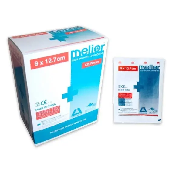 Melior Combine Dressing Pads 9 x 12.7cm Nonwoven Sterile 130 Box - Health