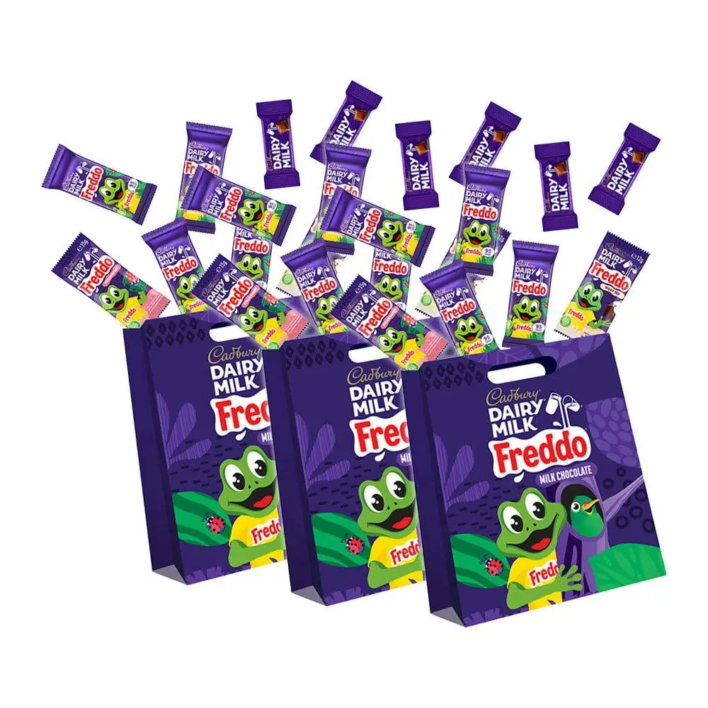 3PK Cadbury Dairy Milk Freddo Frog Variety/Assorted Milk Chocolate Showbag - Fashion
