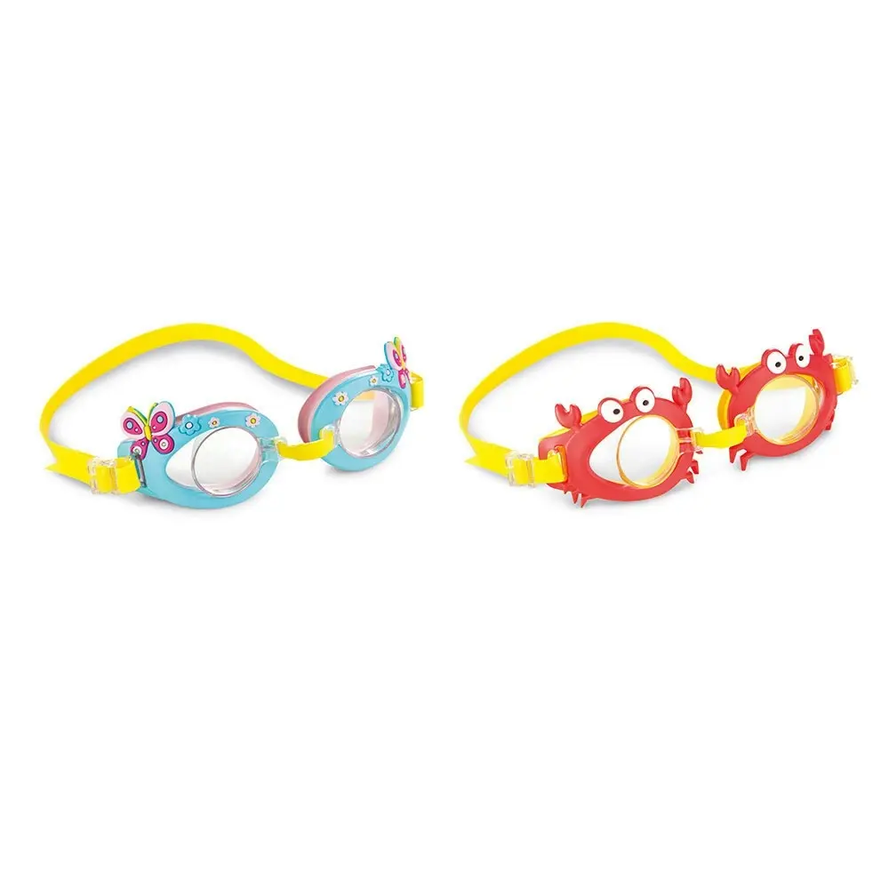 2x Intex Aquaflow Play Baby/Kids Fun Swimming Goggles Adjustable Silicone Asst - Sports & Outdoor