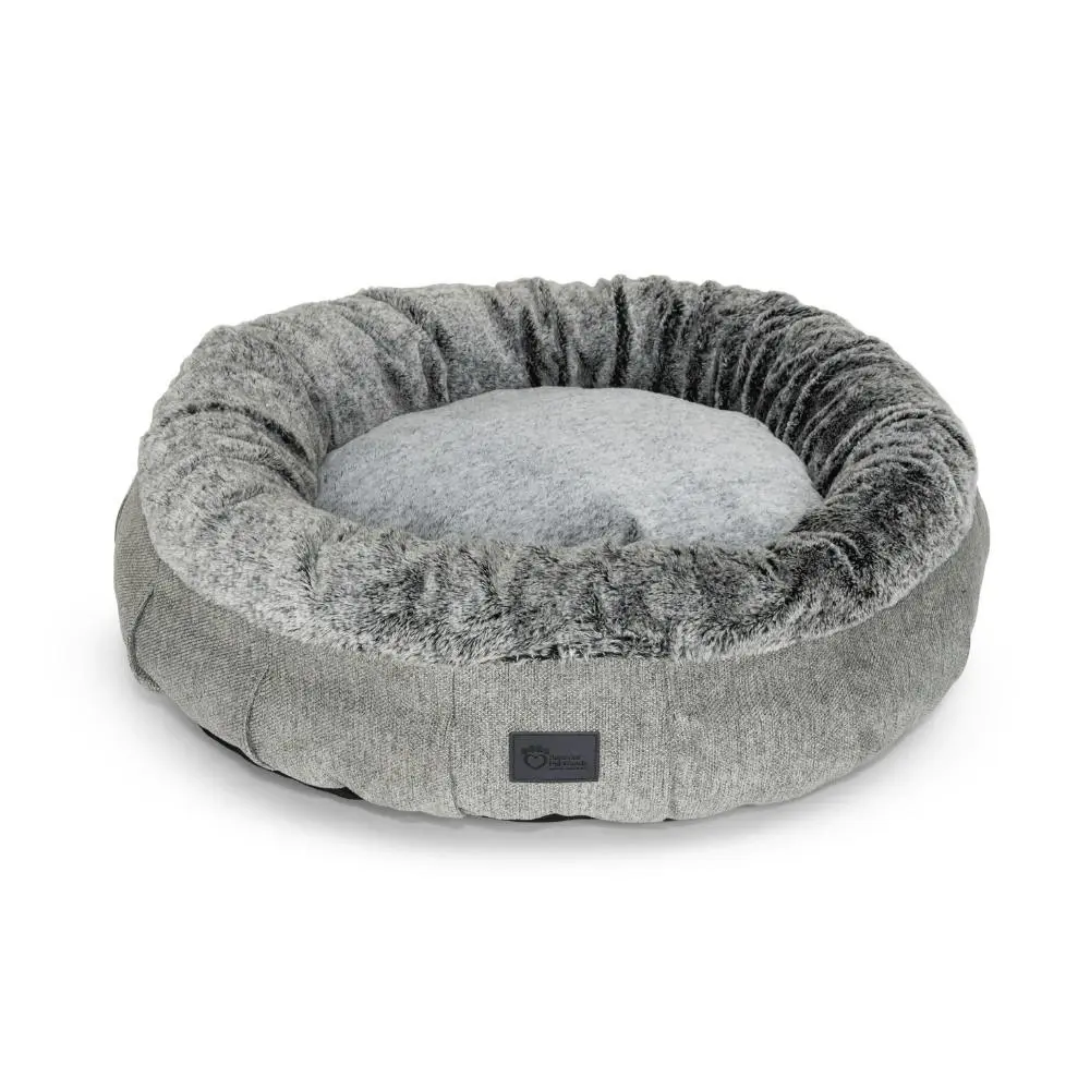 Superior Pet Plus Harley Pet/Dog Bed Harlow Grey & Artic Faux Fur Large 80cm - Pets