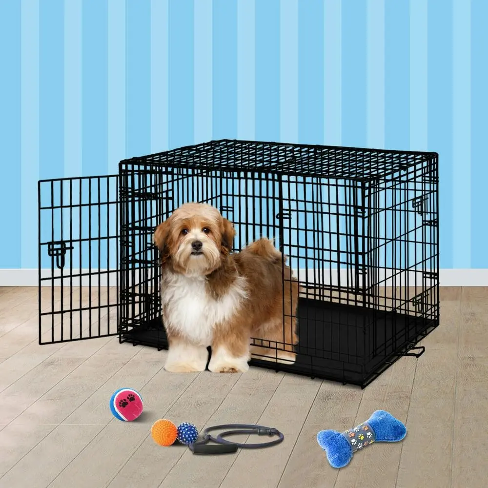 BEASTIE Dog Cage 24 inch Large 8 Panel Fence Enclosure Dog Metal Exercise Pen - Pets